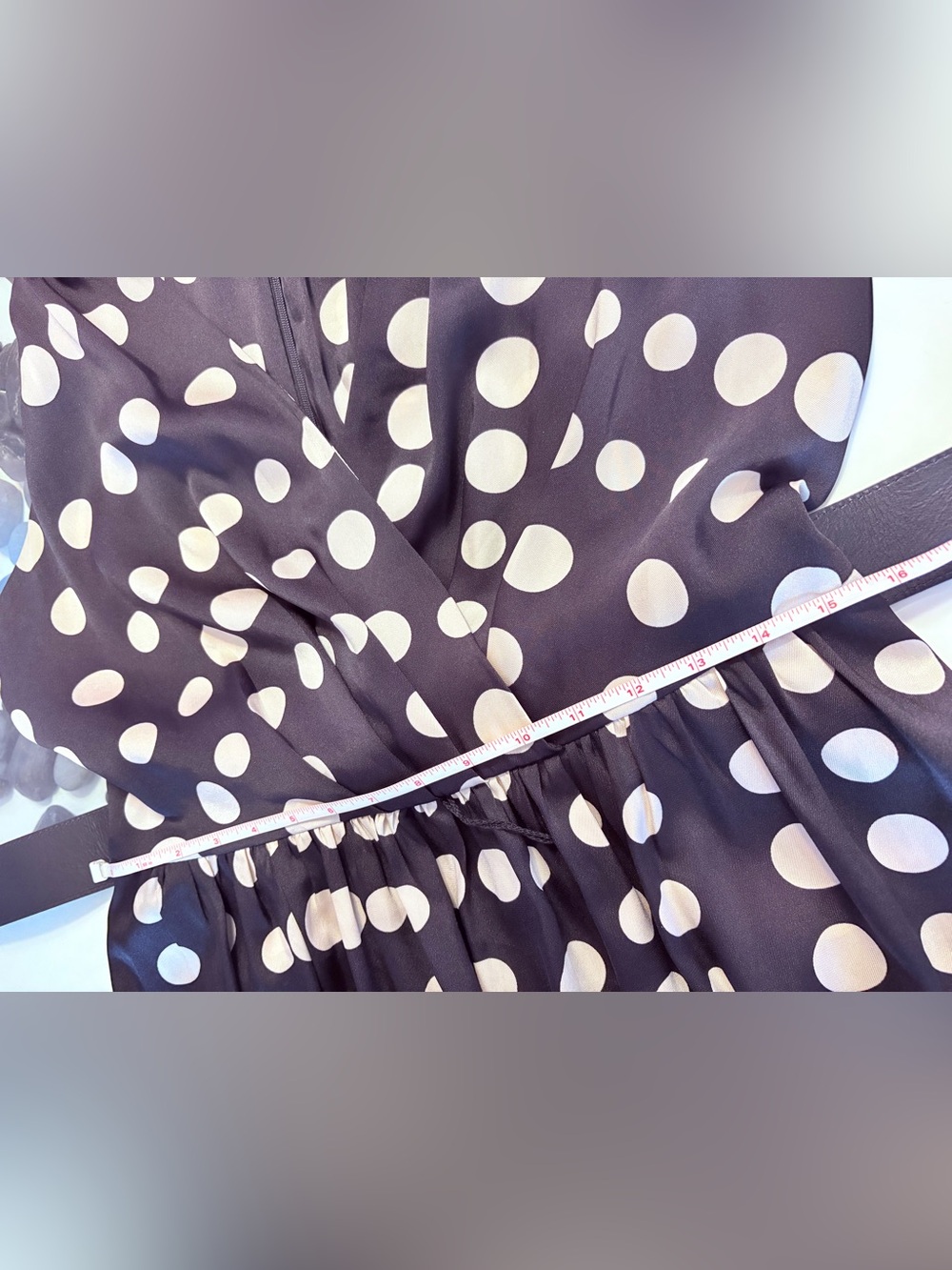 Donna Karan Black and Cream Polka Dot Halter Midi Dress - Picture 12 of 13